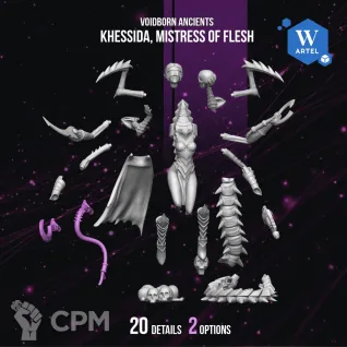 Описание картинки Khessida, Mistress of Flesh от WebWay 3D по цене 450руб | Свободный Рынок Миниатюр - СРМ