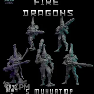 Описание картинки Fire Dragons от DREAMCUBE по цене 470руб | Свободный Рынок Миниатюр - СРМ