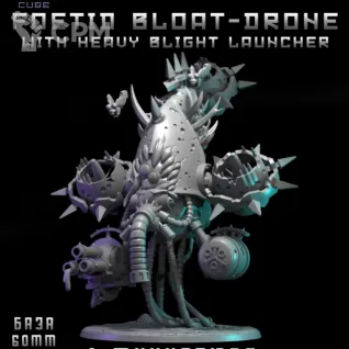 Описание картинки Foetid Bloat-drone with Heavy Blight Launcher от DREAMCUBE по цене 700руб | Свободный Рынок Миниатюр - СРМ