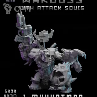 Описание картинки Warboss with Attack Squig от DREAMCUBE по цене 400руб | Свободный Рынок Миниатюр - СРМ