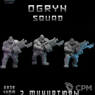 Описание картинки Ogryn Squad от DREAMCUBE по цене 520руб | Свободный Рынок Миниатюр - СРМ