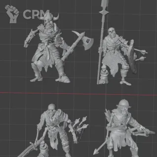 Описание картинки 4 Skeletons - 4 Скелета от MrMetalHorror по цене 250руб | Свободный Рынок Миниатюр - СРМ