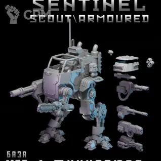 Описание картинки Armoured Scout Sentinel от DREAMCUBE по цене 730руб | Свободный Рынок Миниатюр - СРМ