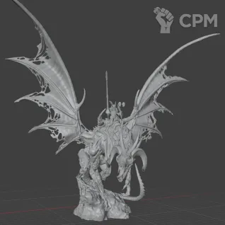 Описание картинки Vampire Lord on Zombie Dragon от MrMetalHorror по цене 3 500руб | Свободный Рынок Миниатюр - СРМ