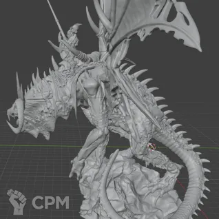 Описание картинки Vampire Lord on Zombie Dragon от MrMetalHorror по цене 3 500руб | Свободный Рынок Миниатюр - СРМ