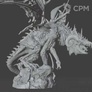 Описание картинки Vampire Lord on Zombie Dragon от MrMetalHorror по цене 3 500руб | Свободный Рынок Миниатюр - СРМ