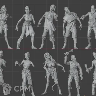 Описание картинки Deadwalker Zombies - 10 Штук от MrMetalHorror по цене 900руб | Свободный Рынок Миниатюр - СРМ