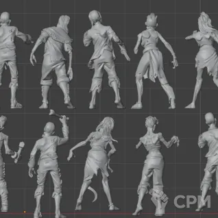 Описание картинки Deadwalker Zombies - 10 Штук от MrMetalHorror по цене 900руб | Свободный Рынок Миниатюр - СРМ