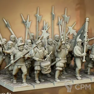Описание картинки State Troops / Halberdiers / Spearmen / Swordsmen - 10 Штук от MrMetalHorror по цене 1 600руб | Свободный Рынок Миниатюр - СРМ