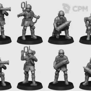 Описание картинки Renegade Heavy Ordonance Crew от Manufactorum76 по цене 1 280руб | Свободный Рынок Миниатюр - СРМ
