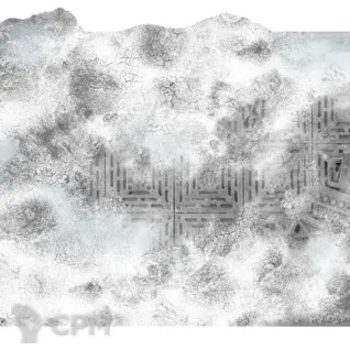 Описание картинки Футпринты - подложки для террейна (11ed GW layout) Death World Snow от WebWay Аксессуары по цене 1 950руб | Свободный Рынок Миниатюр - СРМ