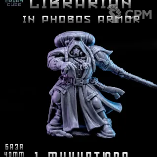 Описание картинки Librarian in phobos armor от DREAMCUBE по цене 300руб | Свободный Рынок Миниатюр - СРМ