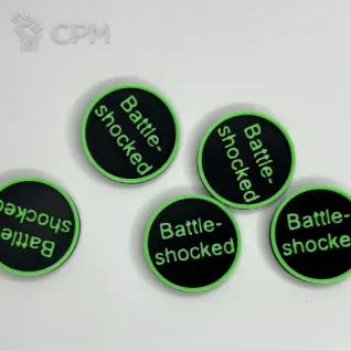 Описание картинки Токены Battle-shoked Warhammer 40000 5шт в комплекте от DREAMCUBE по цене 300руб | Свободный Рынок Миниатюр - СРМ