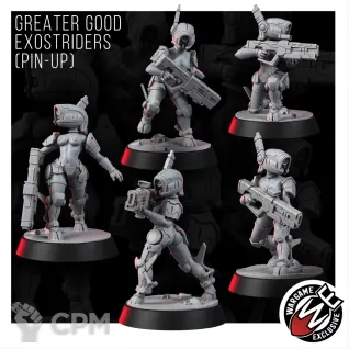 Описание картинки GREATER GOOD EXOSTRIDERS + PIN-UP от Manufactorum76 по цене 800руб | Свободный Рынок Миниатюр - СРМ