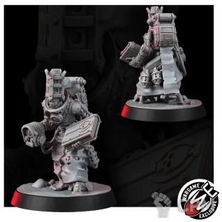 Описание картинки IMPERIAL HIVE PREACHER WITH RETINUE от Manufactorum76 по цене 600руб | Свободный Рынок Миниатюр - СРМ