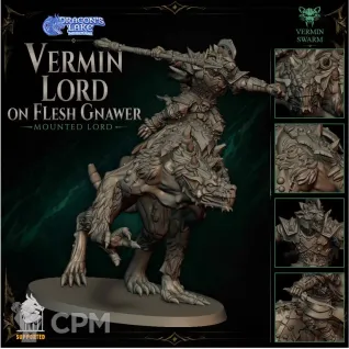 Описание картинки Vermin Lord On Flesh Gnawer от Manufactorum76 по цене 900руб | Свободный Рынок Миниатюр - СРМ