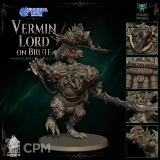 Описание картинки Vermin Lord On Brute от Manufactorum76 по цене 800руб | Свободный Рынок Миниатюр - СРМ