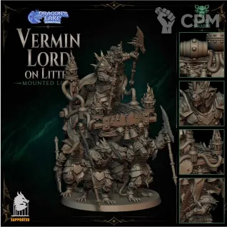 Описание картинки Vermin Lord On Litter от Manufactorum76 по цене 1 200руб | Свободный Рынок Миниатюр - СРМ