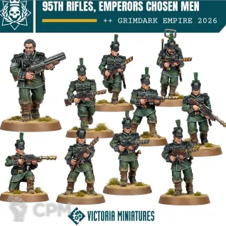 Описание картинки 95th RIFLES EMPEROR'S CHOSEN MEN от Manufactorum76 по цене 1 650руб | Свободный Рынок Миниатюр - СРМ