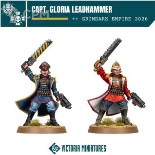 Описание картинки Capt. Gloria Leadhammer от Manufactorum76 по цене 160руб | Свободный Рынок Миниатюр - СРМ