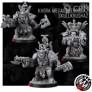 Описание картинки ORK KHORK MEGAGORENOBBAZ SKULLKRUSHAZ от Manufactorum76 по цене 1 750руб | Свободный Рынок Миниатюр - СРМ