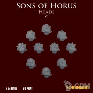 Описание картинки Sons of Horus Heads V1 от ForgeNight по цене 350руб | Свободный Рынок Миниатюр - СРМ