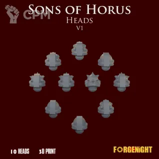 Описание картинки Sons of Horus Heads V1 от ForgeNight по цене 350руб | Свободный Рынок Миниатюр - СРМ