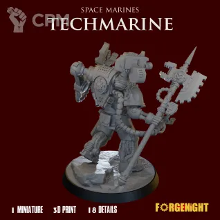 Описание картинки Space Marines Primaris Techmarine от ForgeNight по цене 650руб | Свободный Рынок Миниатюр - СРМ