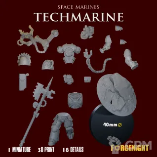 Описание картинки Space Marines Primaris Techmarine от ForgeNight по цене 650руб | Свободный Рынок Миниатюр - СРМ