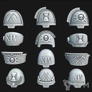 Описание картинки Death Guard Shoulderpads от Хижина Мопса по цене 900руб | Свободный Рынок Миниатюр - СРМ