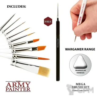 Описание картинки Набор кисточек The Army Painter - Mega Brush Set от Дауран по цене 6 500руб | Свободный Рынок Миниатюр - СРМ
