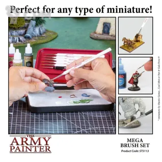 Описание картинки Набор кисточек The Army Painter - Mega Brush Set от Дауран по цене 6 500руб | Свободный Рынок Миниатюр - СРМ