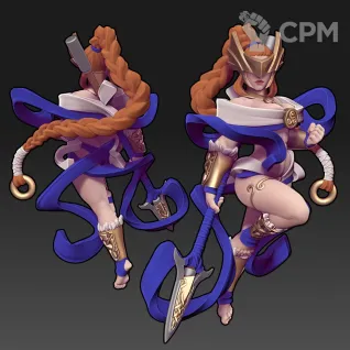 Описание картинки Valkyrie of Styrkja ( Female Aasimar Paladin / Celestial Fighter with Spear / Deva Warrior от PocketSized Prints по цене 250руб | Свободный Рынок Миниатюр - СРМ