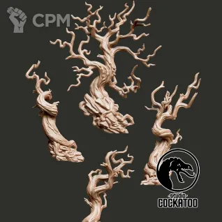 Описание картинки Dark Forest Trees от Studio Cockatoo по цене 200руб | Свободный Рынок Миниатюр - СРМ