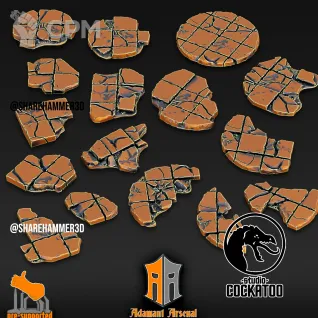 Описание картинки Basing Bits - Ruin Tiles от Studio Cockatoo по цене 260руб | Свободный Рынок Миниатюр - СРМ