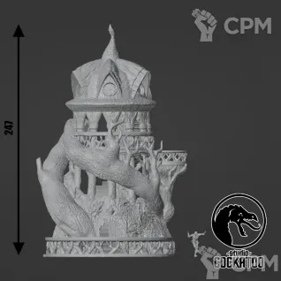 Описание картинки Druid Dice tower/Башня для кубов от Studio Cockatoo по цене 2 750руб | Свободный Рынок Миниатюр - СРМ
