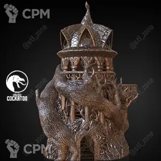 Описание картинки Druid Dice tower/Башня для кубов от Studio Cockatoo по цене 2 750руб | Свободный Рынок Миниатюр - СРМ