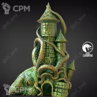 Описание картинки Kraken  Dice tower/Башня для кубов от Studio Cockatoo по цене 2 750руб | Свободный Рынок Миниатюр - СРМ