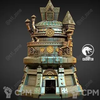 Описание картинки Artificer Dice tower/Башня для кубов от Studio Cockatoo по цене 3 300руб | Свободный Рынок Миниатюр - СРМ