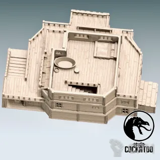 Описание картинки Дикий запад Салун с гостишкой от Studio Cockatoo по цене 6 600руб | Свободный Рынок Миниатюр - СРМ