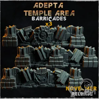 Описание картинки Adepta Temple Area Barricades от Studio Cockatoo по цене 1 000руб | Свободный Рынок Миниатюр - СРМ