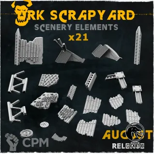 Описание картинки Ork Scrapyard от Studio Cockatoo по цене 800руб | Свободный Рынок Миниатюр - СРМ