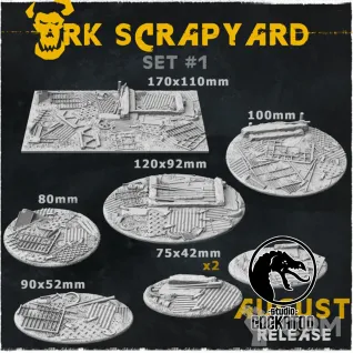 Описание картинки Ork Scrapyard Топперы от Studio Cockatoo по цене 3 850руб | Свободный Рынок Миниатюр - СРМ
