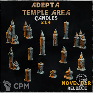 Описание картинки Adepta Temple Area Candles от Studio Cockatoo по цене 200руб | Свободный Рынок Миниатюр - СРМ