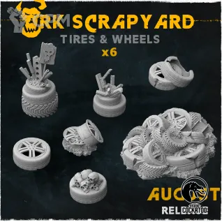Описание картинки Orc Scrapyard Tires &amp; Wheels от Studio Cockatoo по цене 600руб | Свободный Рынок Миниатюр - СРМ