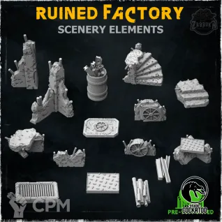 Описание картинки ruined factory scenery elements от Studio Cockatoo по цене 500руб | Свободный Рынок Миниатюр - СРМ