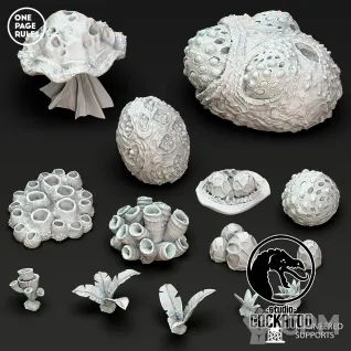 Описание картинки Инопланетный улей Scatter Terrain от Studio Cockatoo по цене 1 120руб | Свободный Рынок Миниатюр - СРМ