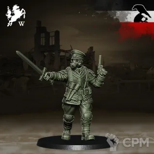 Описание картинки Germans - Lieutenant - Trench Crusade от Critical Print по цене 180руб | Свободный Рынок Миниатюр - СРМ