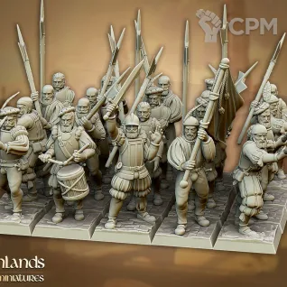 Описание картинки State Troops / Halberdiers / Spearmen / Swordsmen - 10 Штук от MrMetalHorror по цене 1 600руб | Свободный Рынок Миниатюр - СРМ