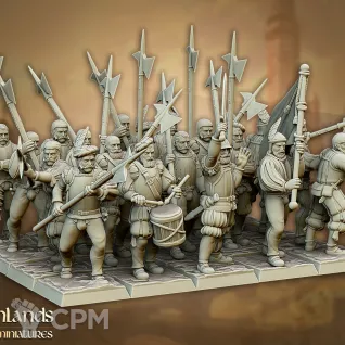 Описание картинки State Troops / Halberdiers / Spearmen / Swordsmen - 10 Штук от MrMetalHorror по цене 1 600руб | Свободный Рынок Миниатюр - СРМ